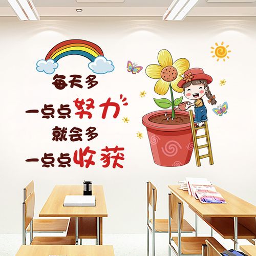 学生幼儿园墙卡通励志墙贴画贴纸儿童房间面装饰墙纸自粘墙壁海报