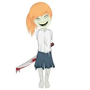 僵尸女孩惊讶地照片