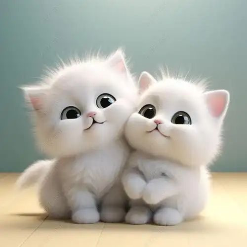 原创治愈系超萌可爱卡通小猫咪情侣头像