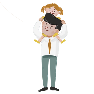 父亲节扁平化可爱人物素材pngpsd2000*2000矢量卡通水彩父亲节父子