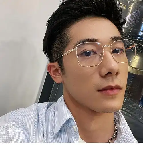 琦莎斯文败类金丝眼镜男士方框显瘦防蓝光辐射眼镜框架女潮网红款抗