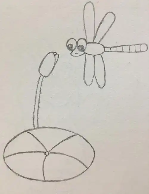 简笔画——小荷才露尖尖角,早有蜻蜓立上头