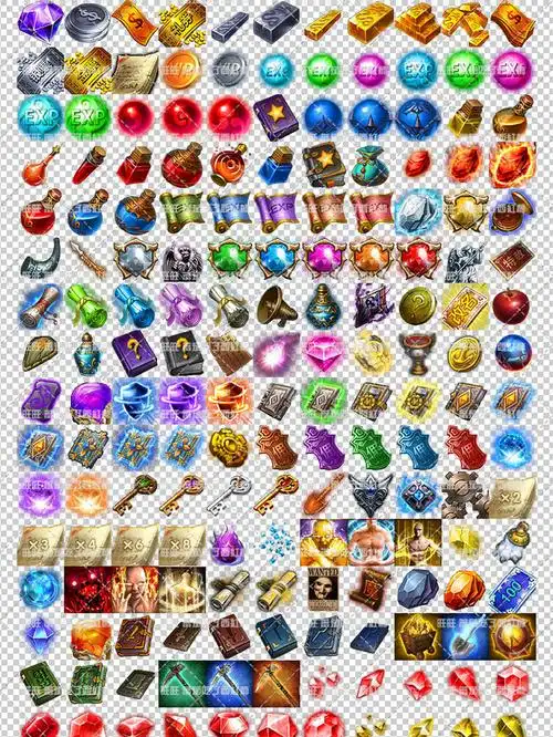 传奇游戏物品道具首饰装备 写实仙侠风全套装备升级图标手游素材-淘宝