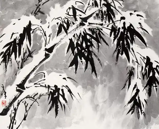0010雪竹纸本水墨