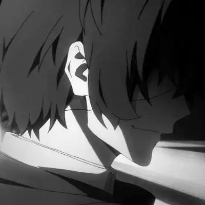 二次元丧系男头/黑白_微信头像_我要个性网