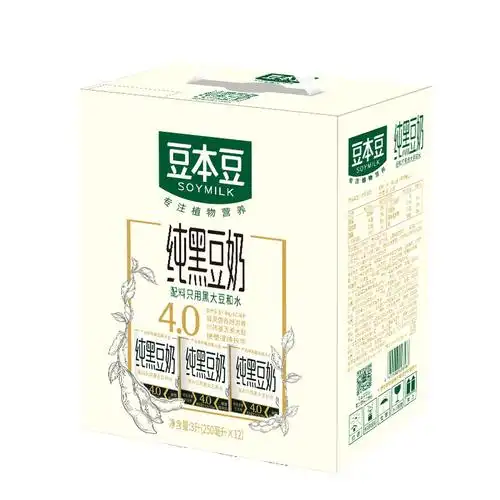 豆本豆纯黑豆奶250ml*12盒植物奶无蔗糖早餐奶礼盒装