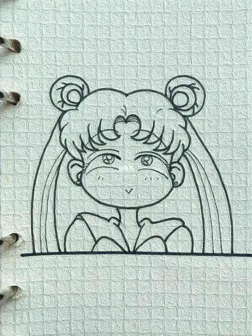 可爱动漫少女简笔画铅笔画可爱简单图片大全(简单的动漫少女人物铅