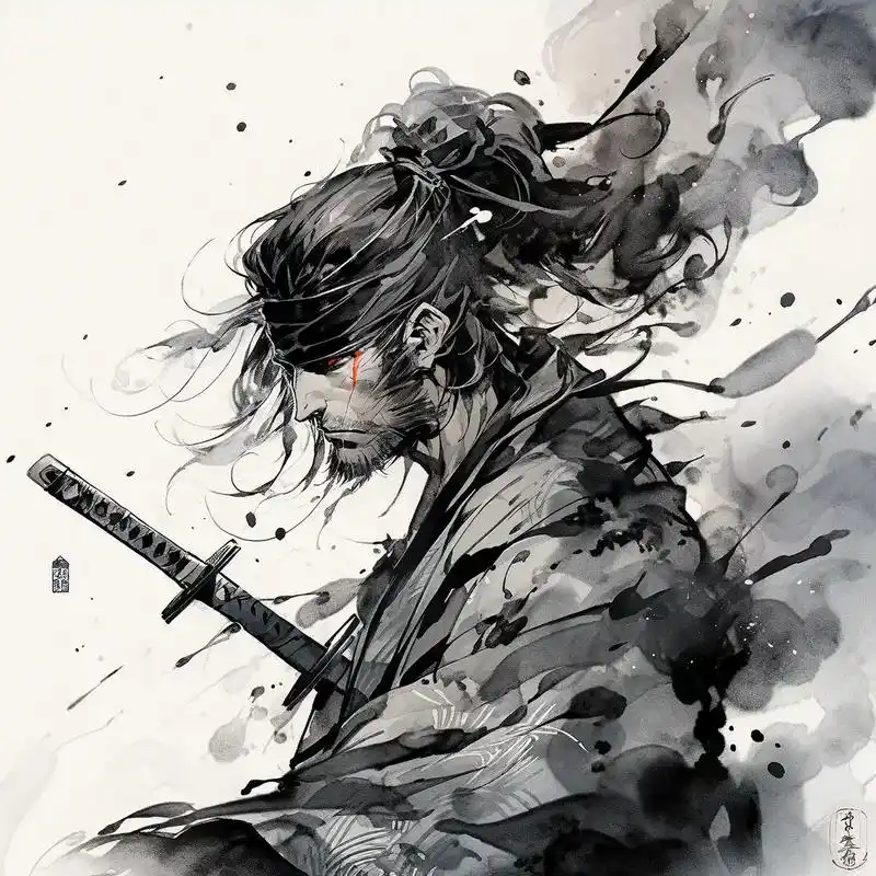 水墨剑客 #ai绘图 #midjourn - 抖音