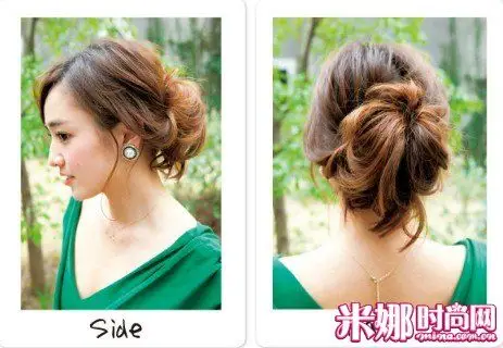 盘头盘头发型图片卷发发型盘头短头发