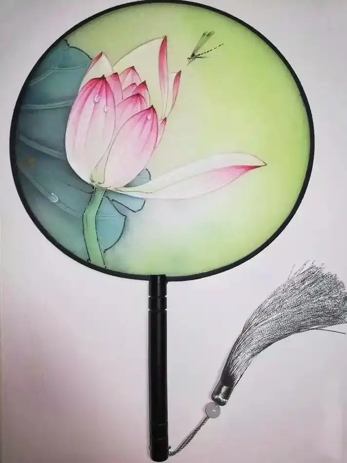 荷花团扇设色步骤 #工笔画基础教程 #国画 #工笔画 #工笔 - 抖音