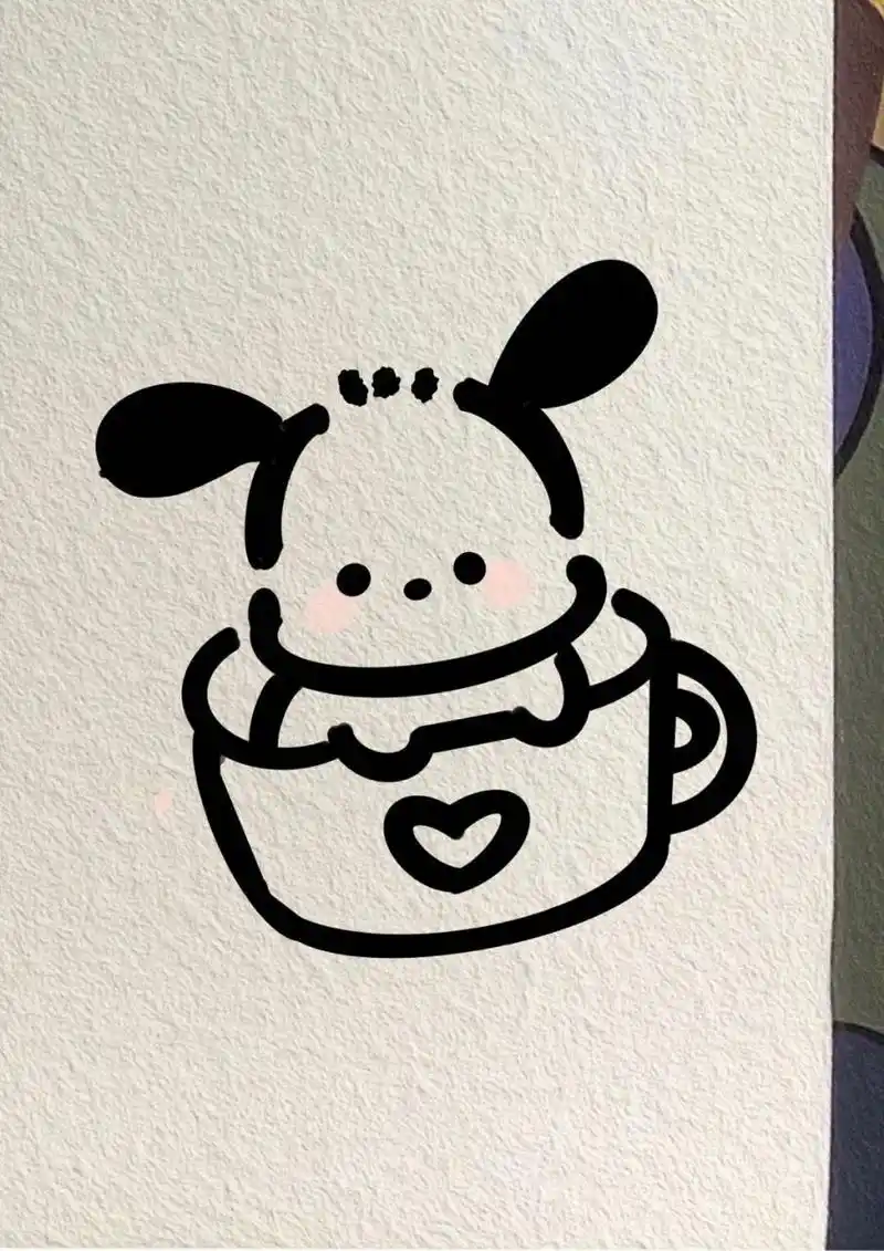 今日简笔画/茶杯帕恰狗/内附过程