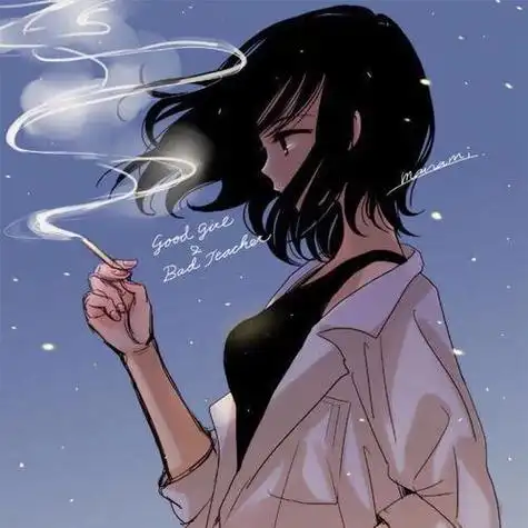 抽烟漫画图片头像女生霸气图片