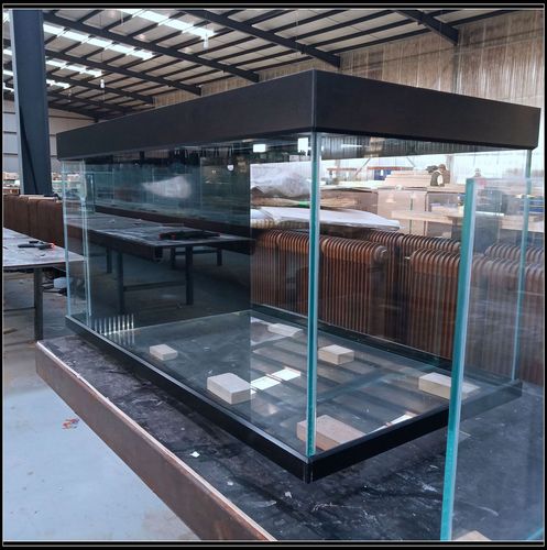 金晶超白鱼缸定做金晶玻璃铝合金海水缸侧滤缸金鱼缸溪流造景包边