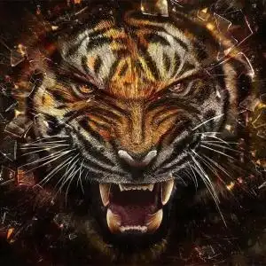 咆哮凶猛老虎头像