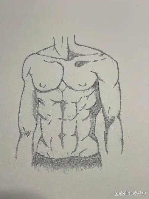 简笔画素材 腹肌男99