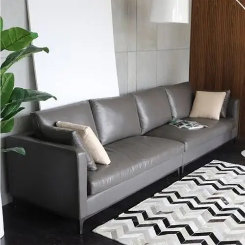 双人四人位真皮沙发现代简约皮沙发