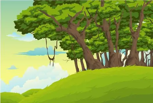 卡通森林场景唯美