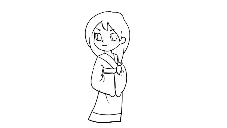 古代美女简笔画