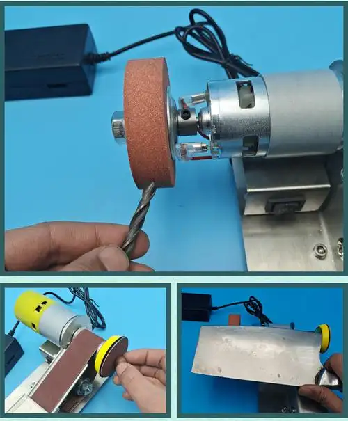 微型15度多功能小型迷你电动砂带机diy抛光机木工打磨磨刀15度定角