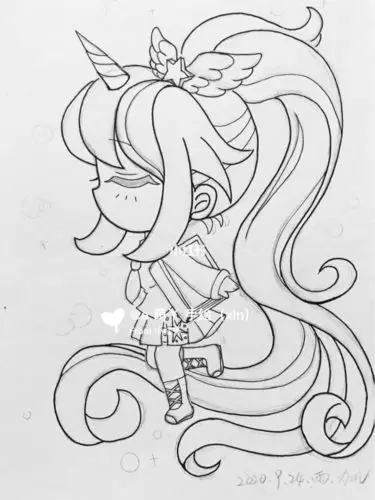 迷你世界q版头像人物手绘画线稿原创紫悦_绘画_迷你_手绘_简笔画_马克