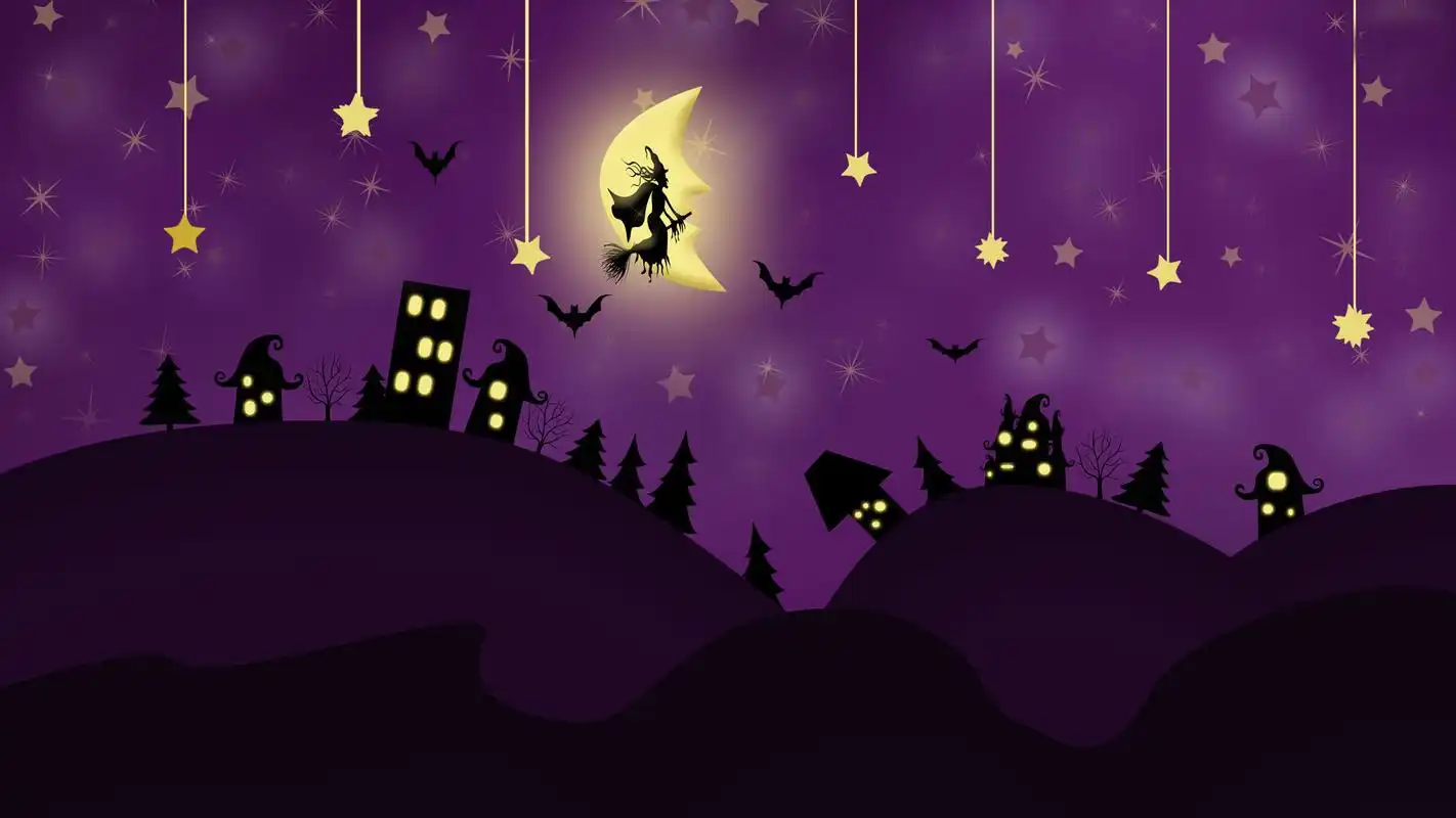 万圣节搞怪南瓜灯电脑桌面壁纸