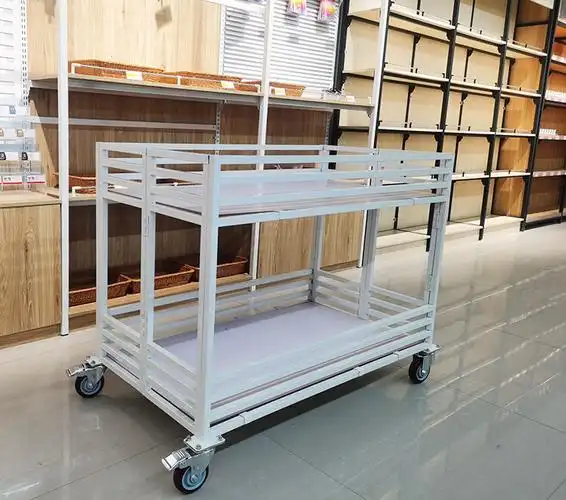 2022新款花台售货车促销台市货架折叠车甩货堆头柜移动摆摊车不锈钢