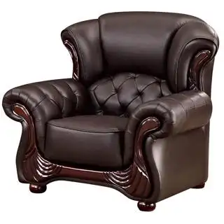 02设计师推荐豪华法式单人座独立筒皮沙发(咖啡色)