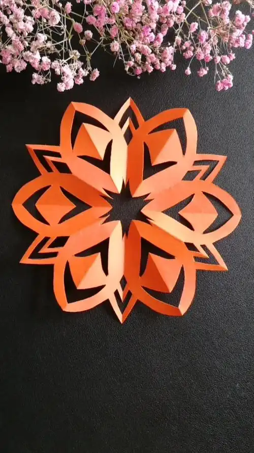 剪纸#手工剪纸六角窗花