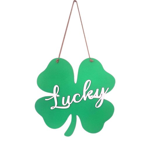田园风lucky木质挂件 绿色幸运草造型挂饰可爱四叶草家居装饰挂件