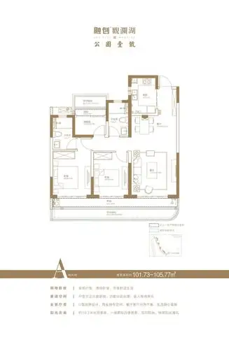 观澜湖公园壹号户型图2卧2厅1厨2卫10