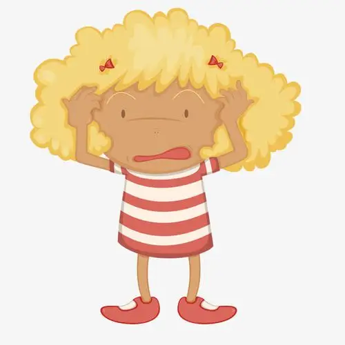 抓狂,女孩,卡通,矢量,无助的人,抓狂的人