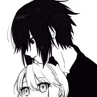 抖音超火黑白动漫情侣头像高清好看的最近超火黑白动漫情头图片