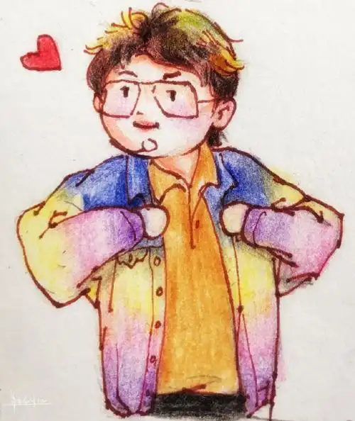 毛不易春日霓虹穿搭##手绘