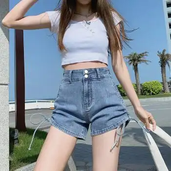 夏天上新女生穿的超短裤潮流性感好看夏季高腰牛仔短裤女2022年新款薄