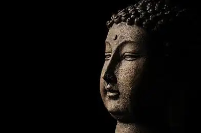 安静_佛_绿色_褐色背景_沉思_图片大全—全景创意图库(quanjing.