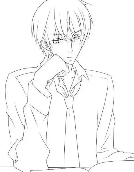 漫画人物简笔画手绘线稿