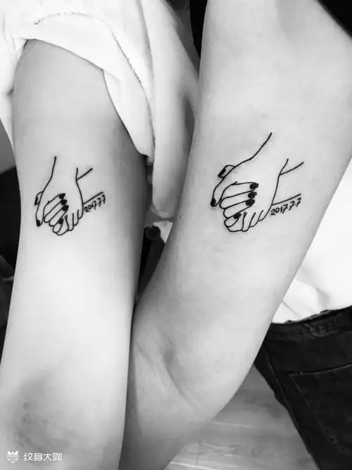 线条 情侣 纹身_纹身图案手稿图片_北川的纹身作品集