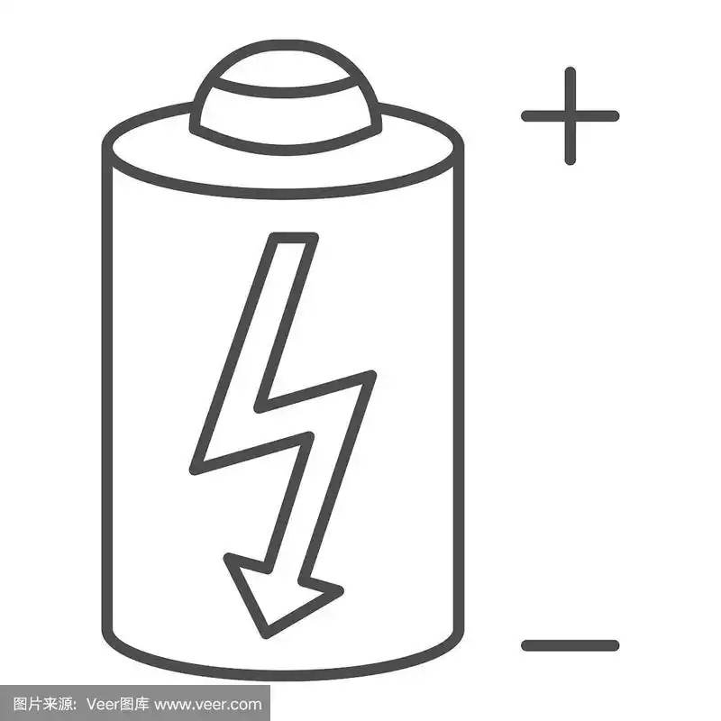 电池细线图标电源电池