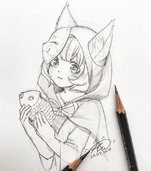 初学者动漫人物线稿素材铅笔画动漫人物素材大全