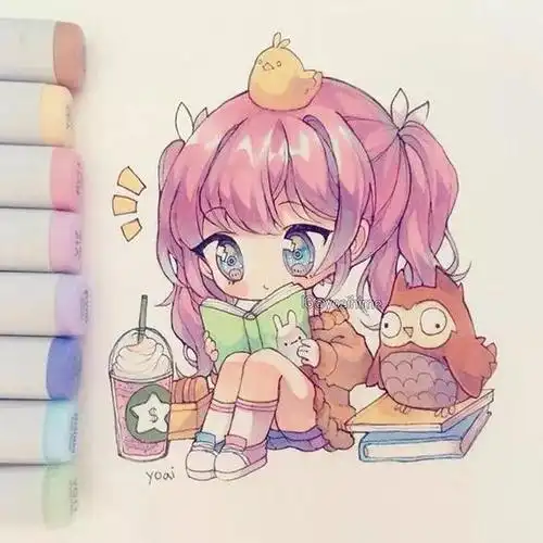 q版动漫人物二次元简笔画卡通简笔画美少女图片漫画人物简笔画图片