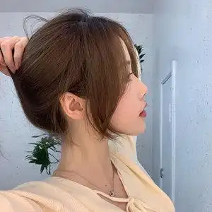 隐形两侧修脸流海女蓬松斜卷曲轻薄八字直偏分中分刘海假发片假刘流海