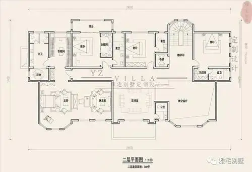 三层千平欧式豪华别墅设计图,挑空客厅,顶层八角凉亭.