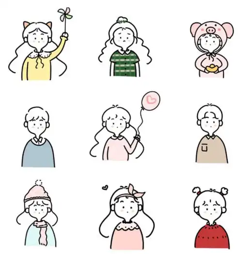 手账素材:人物简笔画