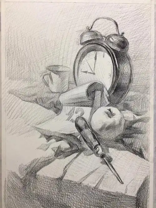 两组素描静物步骤精选