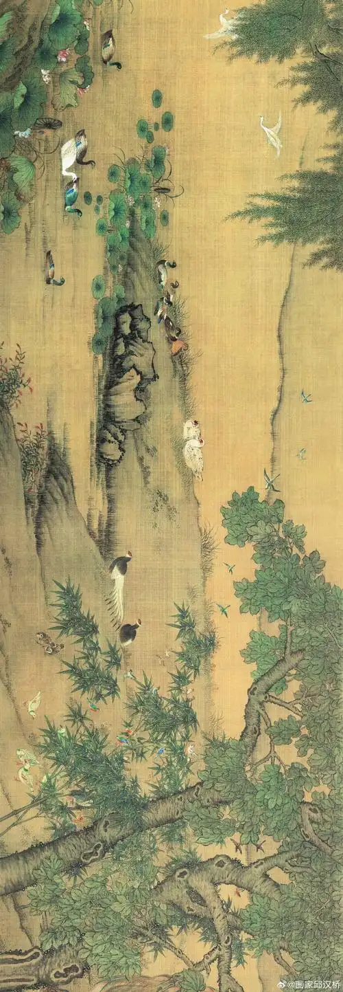 清代沈铨《百鸟朝凤》#遇见艺术##艺术