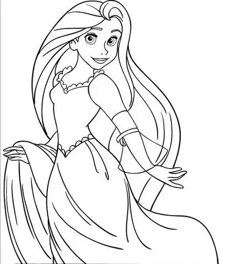 长发公主的简笔画超简单