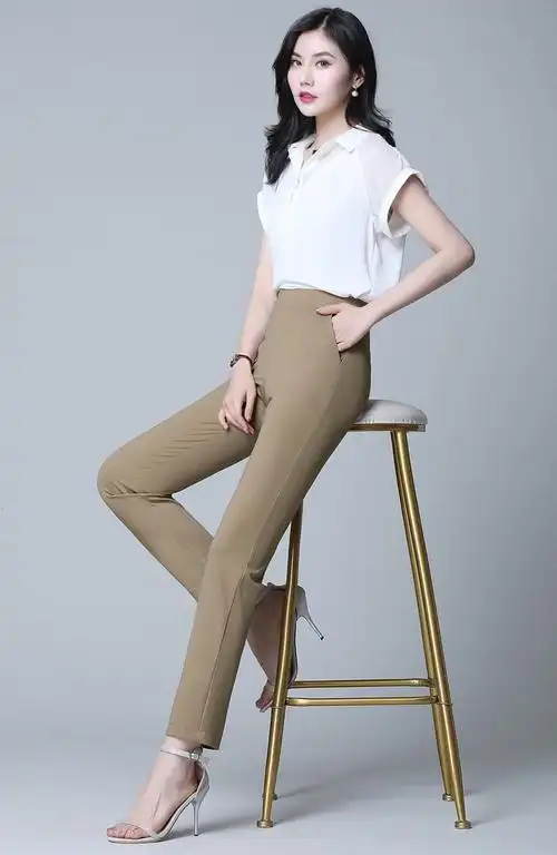 裤女装休闲裤2022夏新款韩版修身显瘦白色女裤子卡其2xl建议134145斤