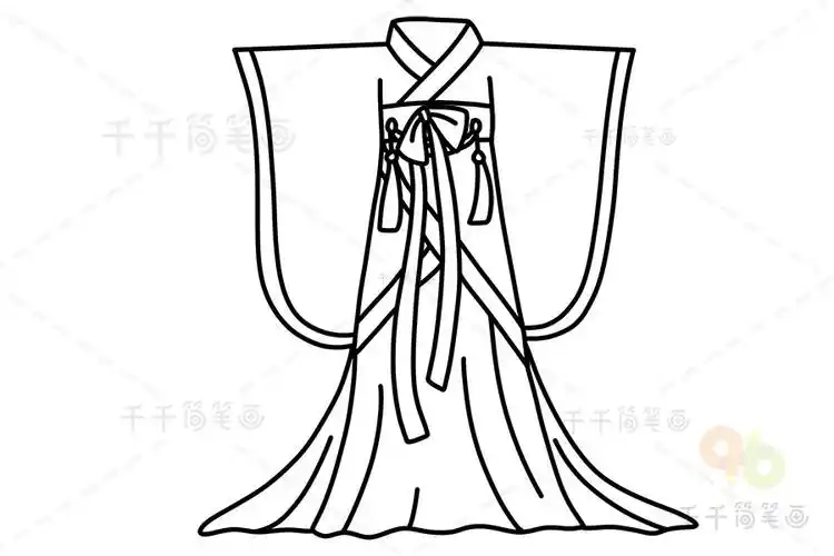 高雅的汉服简笔画画法