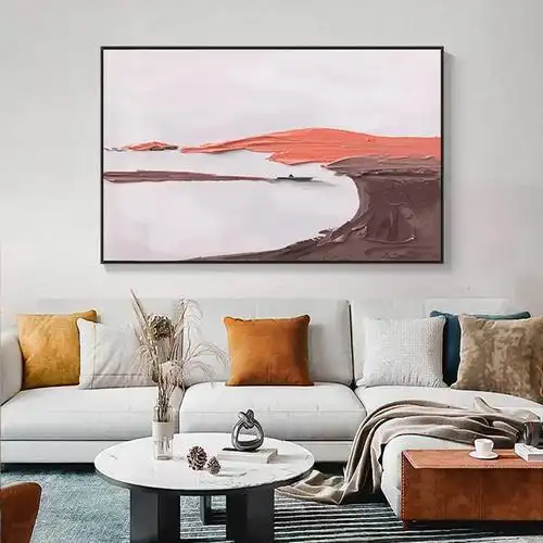 纯手绘油画抽象艺术客厅现代风格装饰画简约壁画餐厅玄关挂画大幅