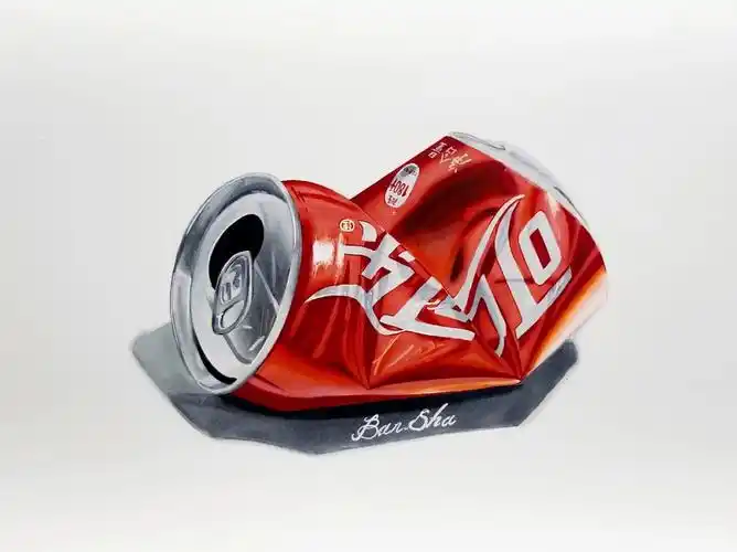 快乐水马克笔彩铅手绘可口可乐易拉罐